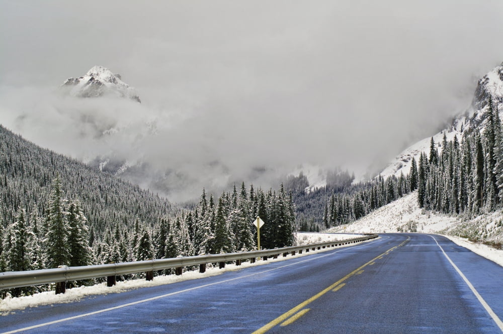 Highway 40 In Winter Highwood Pass Peter Lougheed Provincial Park Alberta Canvas Art - Darwin Wiggett Design Pics (34 x 22)