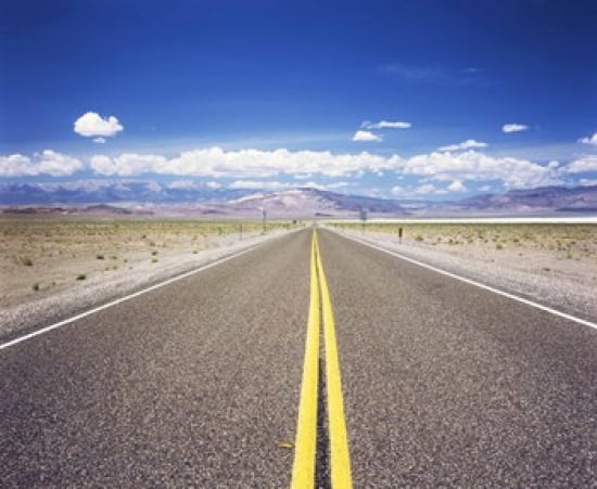 Highway 6 passing through a desert Esmeralda County Nevada USA Canvas Art - Panoramic Images (24 x 20)
