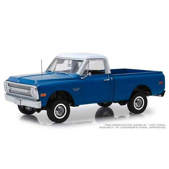 Highway 61 HIG18011 1970 Chevrolet Dark Blue Poly C-10 Model Car with Lift Kit