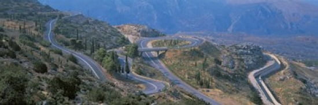 Highway Delphi Greece Canvas Art - Panoramic Images (18 x 6)