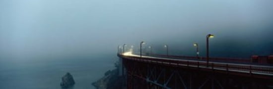 Highway In Fog San Francisco California USA Canvas Art - Panoramic Images (36 x 12)