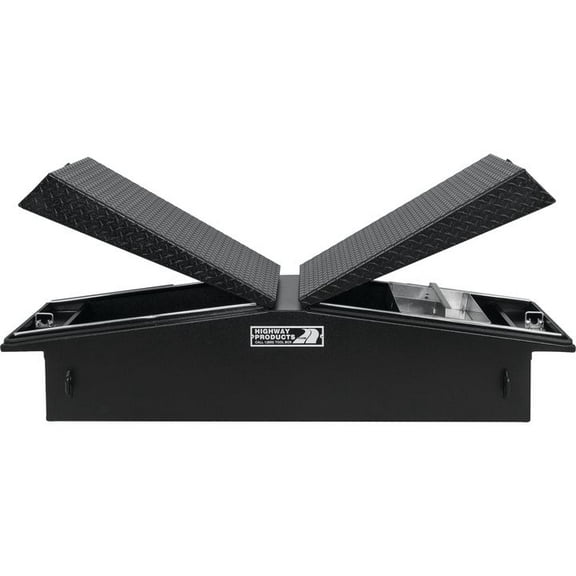 Highway Products 3412-015-BK62 HWP3412-015-BK62 71X16X23 GULL WING TOOL BOX WITH SMOOTH BLACK BASE/BLACK DIAMOND PLATE LID