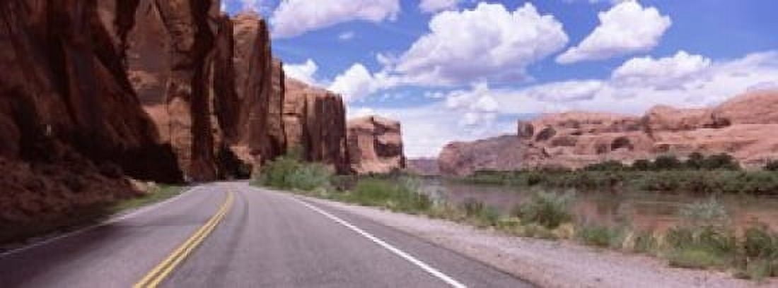 Highway along rock formations Utah State Route 279 Utah USA Canvas Art - Panoramic Images (18 x 7)