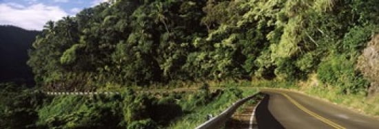 Highway along the coast Hana Highway Maui Hawaii USA Canvas Art - Panoramic Images (36 x 13)