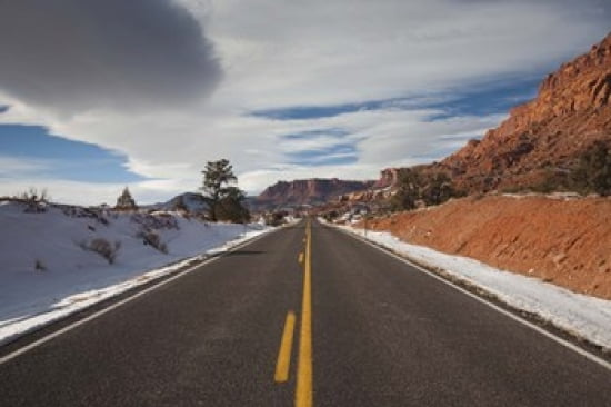 Highway passing through a landscape Utah State Route 24 Capitol Reef National Park Torrey Wayne County Utah USA Canvas Art - Panoramic Images (24 x 16)