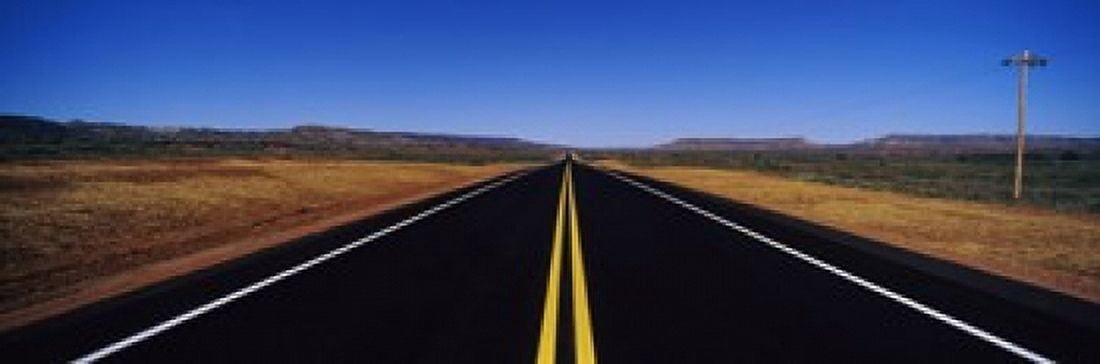 Highway passing through a landscape New Mexico USA Canvas Art - Panoramic Images (18 x 6)