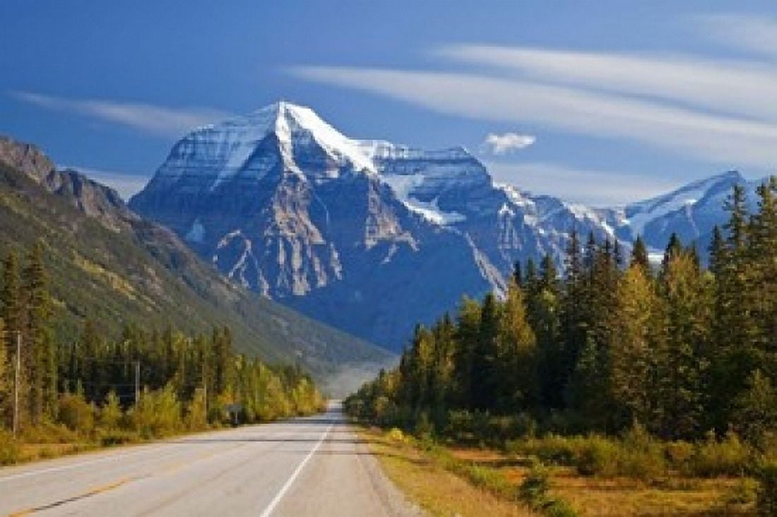 Highway through Mount Robson Provincial Park British Columbia Canada Canvas Art - Jaynes Gallery DanitaDelimont (36 x 24)