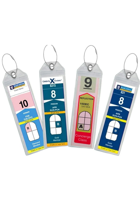 4 Pack Cruise Luggage Tag Holder for Suitcases - Compatible with Celebrity 2025 Royal Caribbean Luggage Tag Holders Travel Essentials Cruise Lanyard