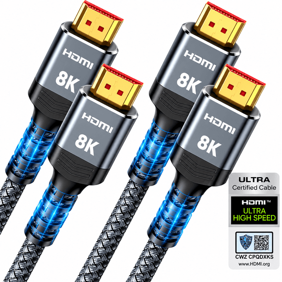 Highwings 8K HDMI 6.6' to 6.6' Cable 2 Count