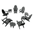thumbnail image 1 of Highwood 12-pc Classic Westport Adirondack Set with 6 Classic Westport Adirondack Chairs, 3 Classic Westport Side Tables, and 3 Adirondack Ottomans - Outdoor, Eco-friendly, Synthetic Wood, 1 of 9