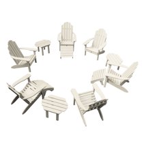 Highwood 12-pc Classic Westport Adirondack Set with 6 Classic Westport Adirondack Chairs, 3 Classic Westport Side Tables, and 3 Adirondack Ottomans - Outdoor, Eco-friendly, Synthetic Wood