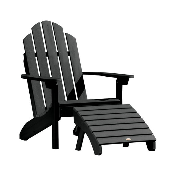 Highwood 2-pc Classic Westport Adirondack Set with 1 Folding Adirondack Ottoman - Outdoor, Eco-friendly, Synthetic Wood