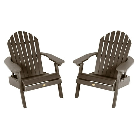Highwood 2-pc Hamilton Adirondack Set - Folding and Reclining, Outdoor, Eco-friendly, Synthetic Wood
