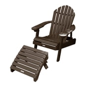 Highwood 2-pc Hamilton Adirondack Set with 1 Folding Ottoman - Folding & Reclining, Outdoor, Eco-friendly, Synthetic Wood