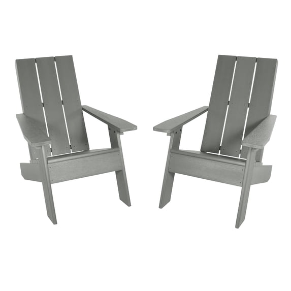 Highwood 2-pc Modern Adirondack Set - Outdoor, Eco-friendly, Synthetic Wood
