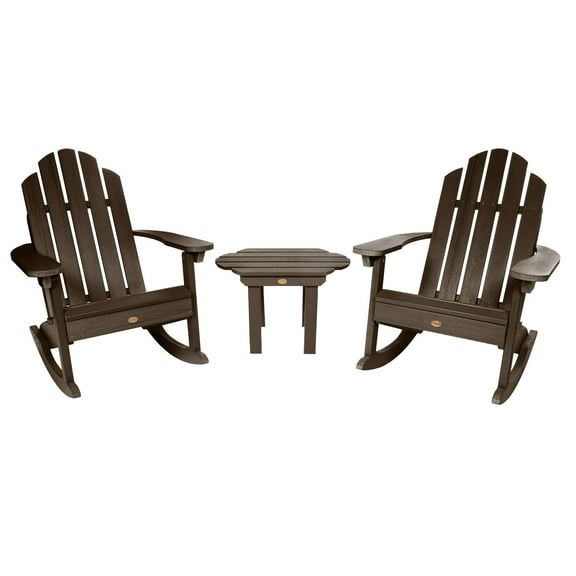 Highwood 3-pc Classic Westport Adirondack Rocking Chair with 1 Classic Westport Side Table - Outdoor, Eco-friendly, Synthetic Wood