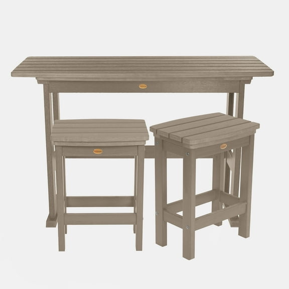 Highwood 3-pc Lehigh Balcony Set - Counter Height, Outdoor, Eco-friendly, Synthetic Wood