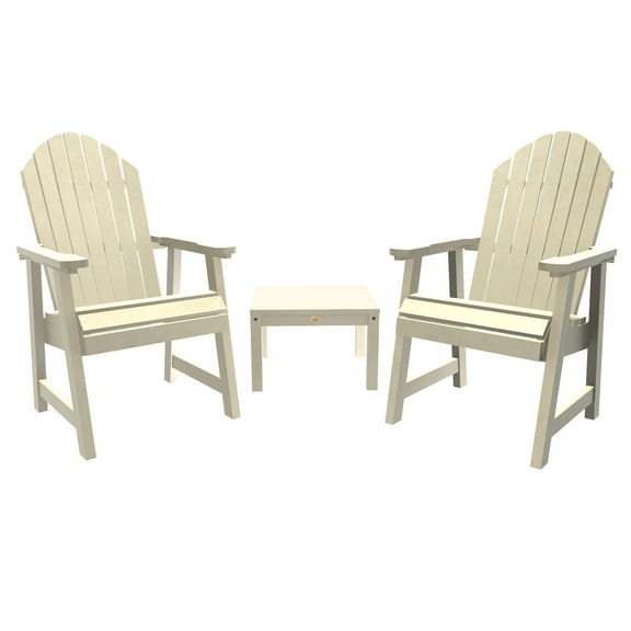 Highwood 3pc Hamilton Deck Set -Two Adirondack Deck Chairs, One Side Table, Outdoor, Eco-friendly, Synthetic Wood