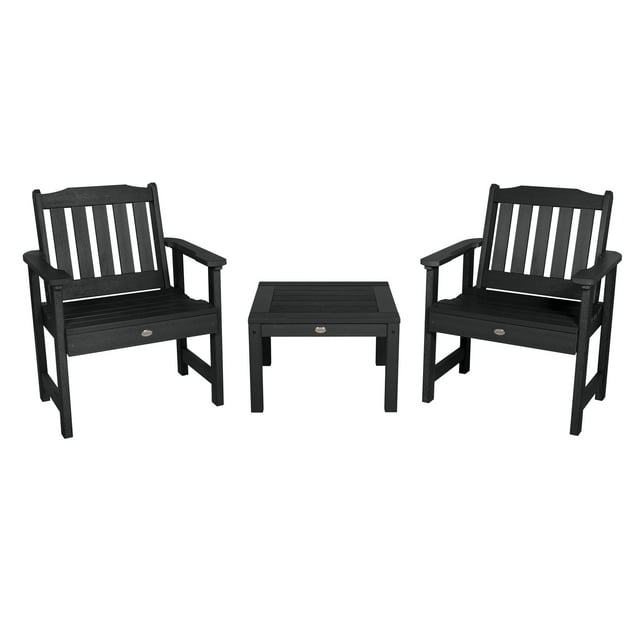 Highwood 3pc Lehigh Garden Chair Set with 1 Adirondack Square Side Table
