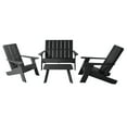thumbnail image 1 of Highwood 4-pc Modern Adirondack Conversation Set with 2 Modern Adirondack Chairs, 1 Double-wide Modern Adirondack Chair and 1 Modern Conversation Table - Outdoor, Eco-friendly, Synthetic Wood, 1 of 8