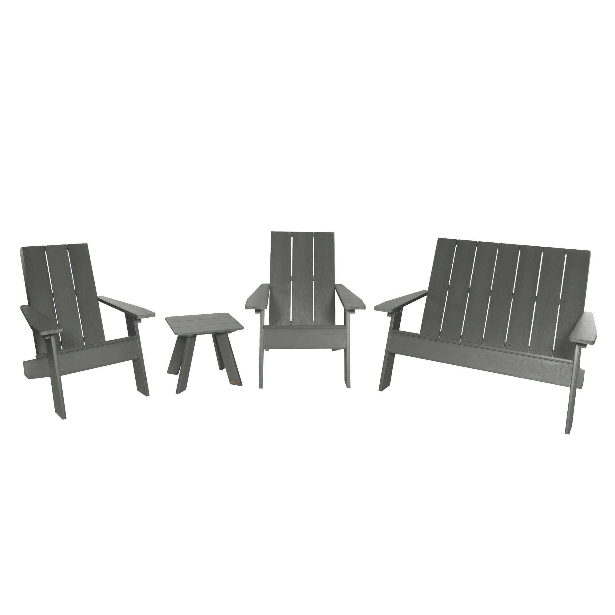 Italica Modern Coastal Teak 4-Person Adirondack Conversation Set