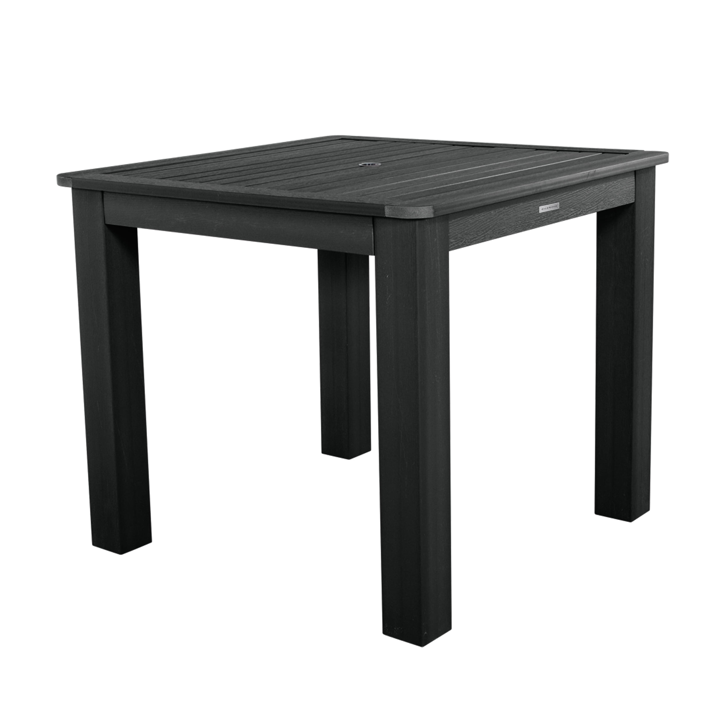 Black 42" Square Counter Height Outdoor Dining Table in Synthetic Wood
