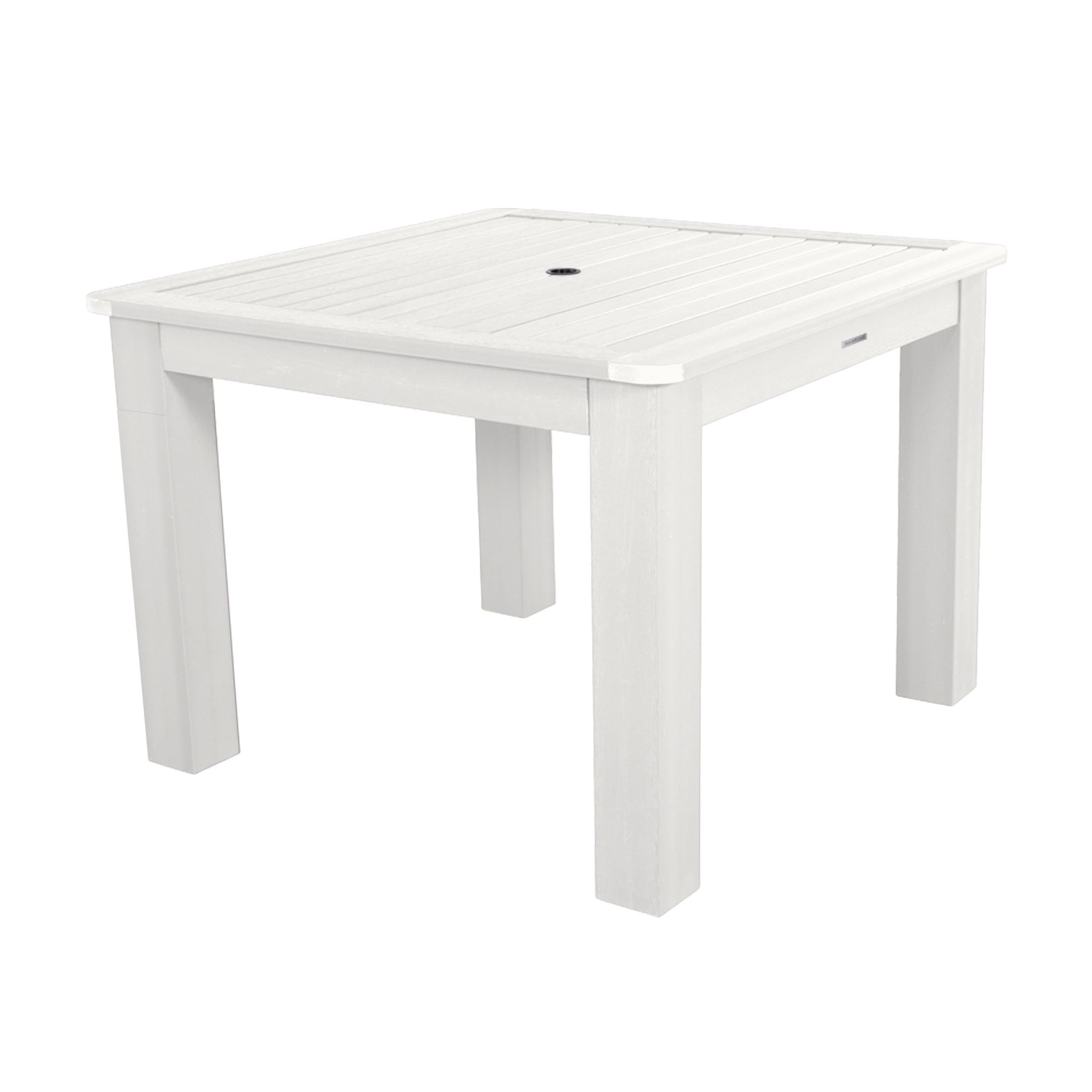 White Eco-friendly Synthetic Wood Outdoor Dining Table, 42" Square