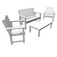 thumbnail image 1 of Highwood 4pc Lehigh Conversation Set - 4ft Bench, Two Garden Chairs and Conversation Table, Outdoor, Eco-friendly, Synthetic Wood, 1 of 9