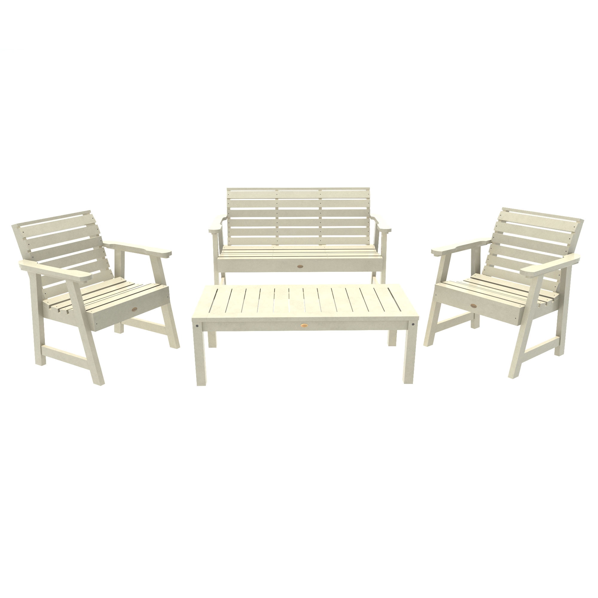 Weatherly Whitewash 4-Person Garden Conversation Set