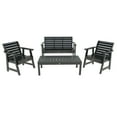 thumbnail image 1 of Highwood 4pc Weatherly Conversation Set - 4ft Bench, Two Garden Chairs and Conversation Table, Outdoor, Eco-friendly, Synthetic Wood, 1 of 8