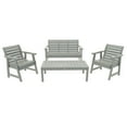 thumbnail image 1 of Highwood 4pc Weatherly Conversation Set - 4ft Bench, Two Garden Chairs and Conversation Table, Outdoor, Eco-friendly, Synthetic Wood, 1 of 8