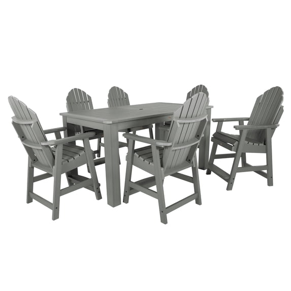 Highwood 7-pc Hamilton Dining Set - 42" x 72" Rectangle Table, Counter Height, Outdoor, Eco-friendly, Synthetic Wood