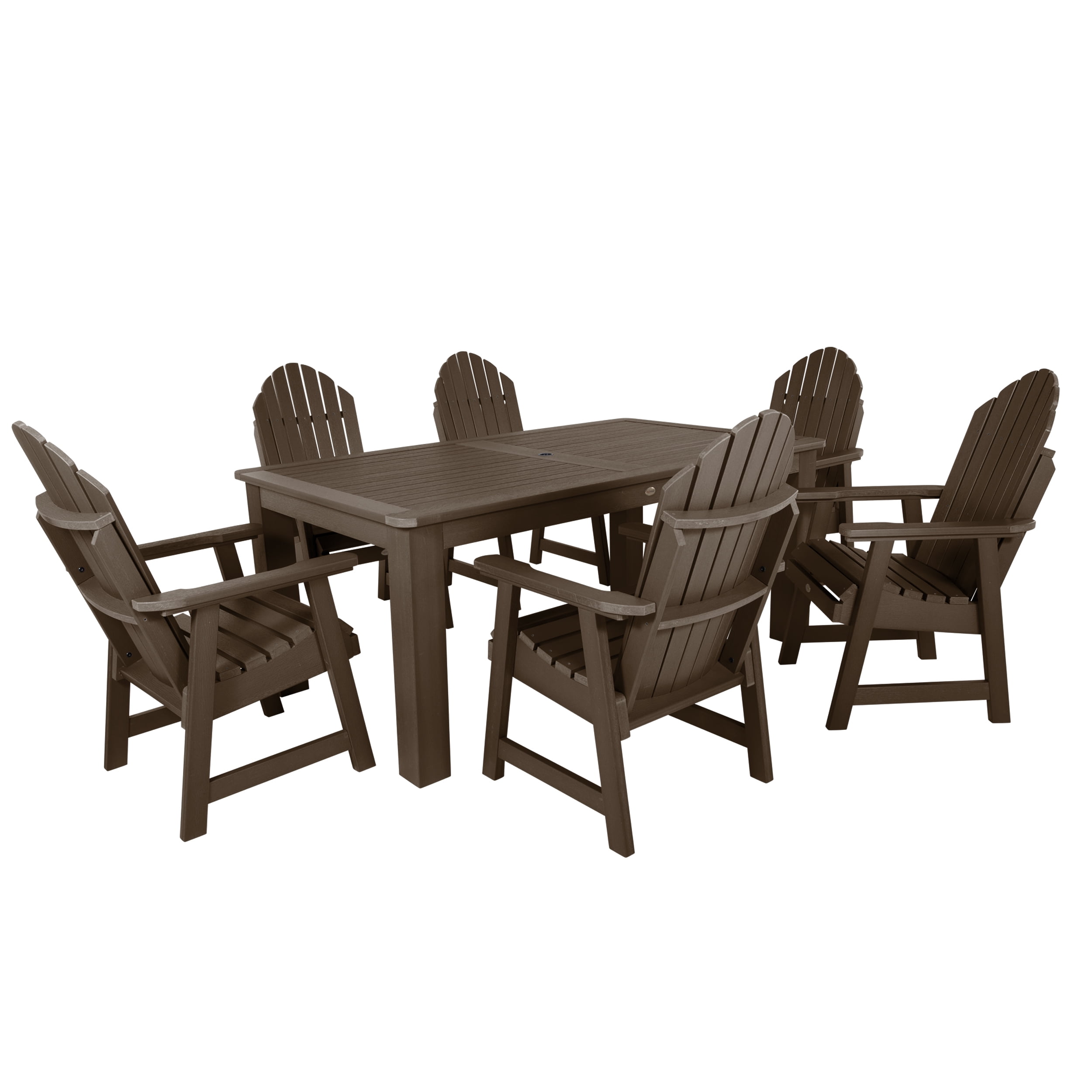 Adirondack 7-Piece Weathered Acorn Dining Set for 6