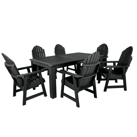 Highwood 7-pc Hamilton Dining Set - 42" x 72" Rectangle Table, Dining Height, Outdoor, Eco-friendly, Synthetic Wood