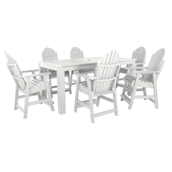 Highwood 7-pc Hamilton Dining Set - 42" x 84" Rectangle Table, Counter Height, Outdoor, Eco-friendly, Synthetic Wood