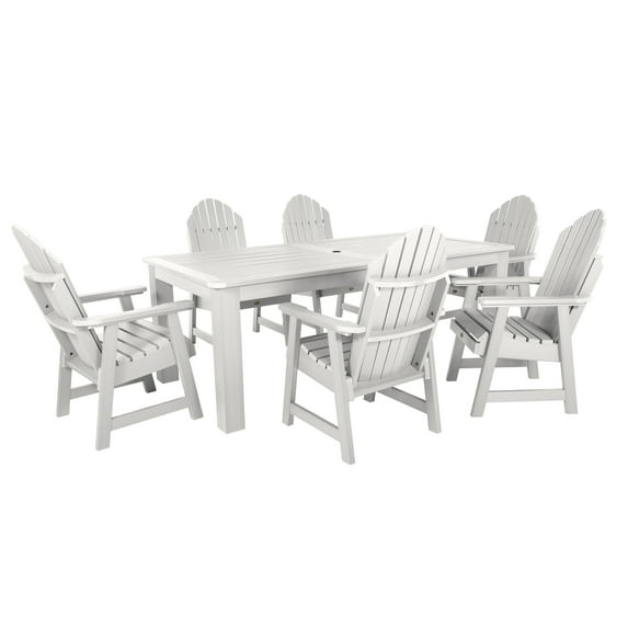 Highwood 7-pc Hamilton Dining Set - 42" x 84" Rectangle Table, Dining Height, Outdoor, Eco-friendly, Synthetic Wood