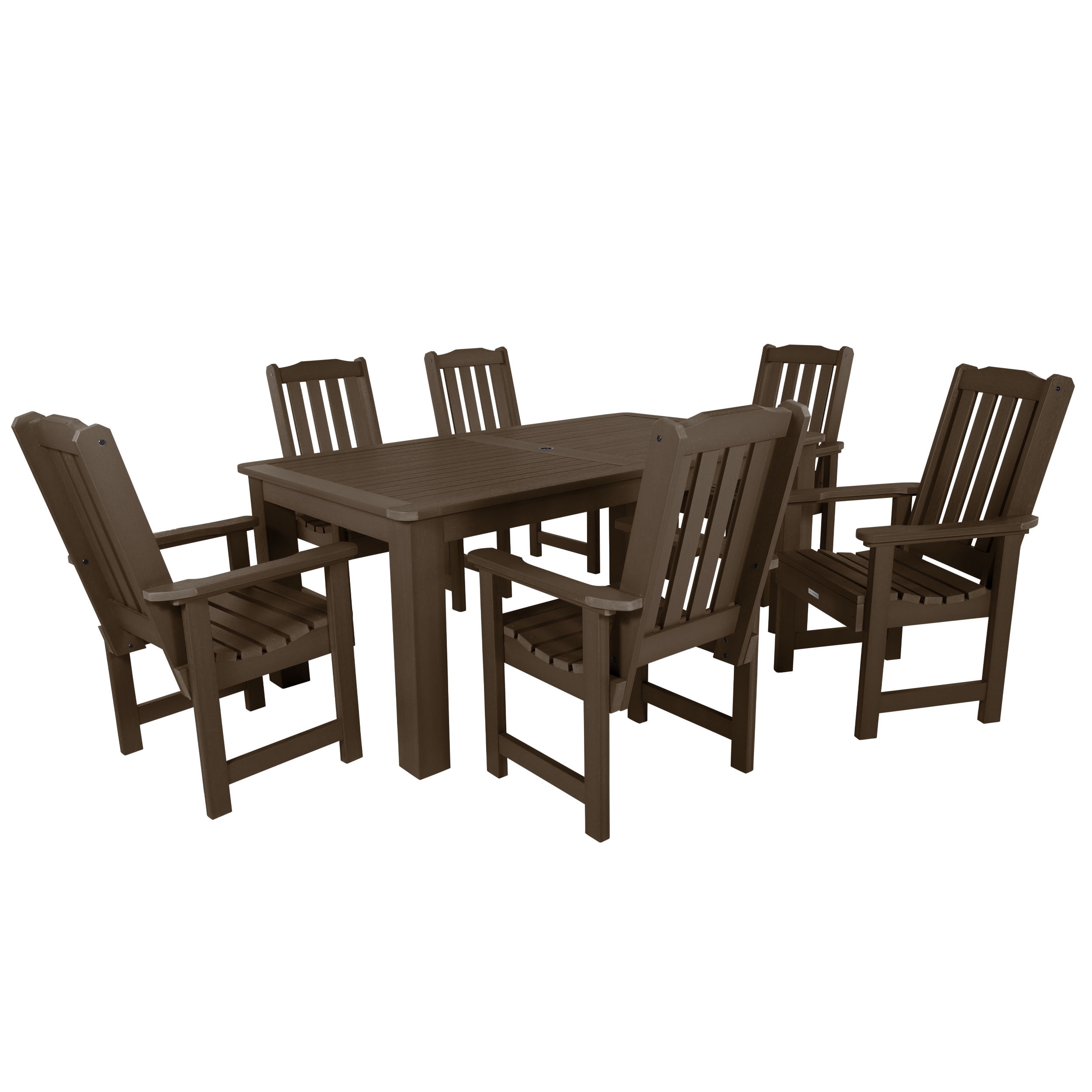 Weathered Acorn Modern 7-Piece Outdoor Dining Set for 6