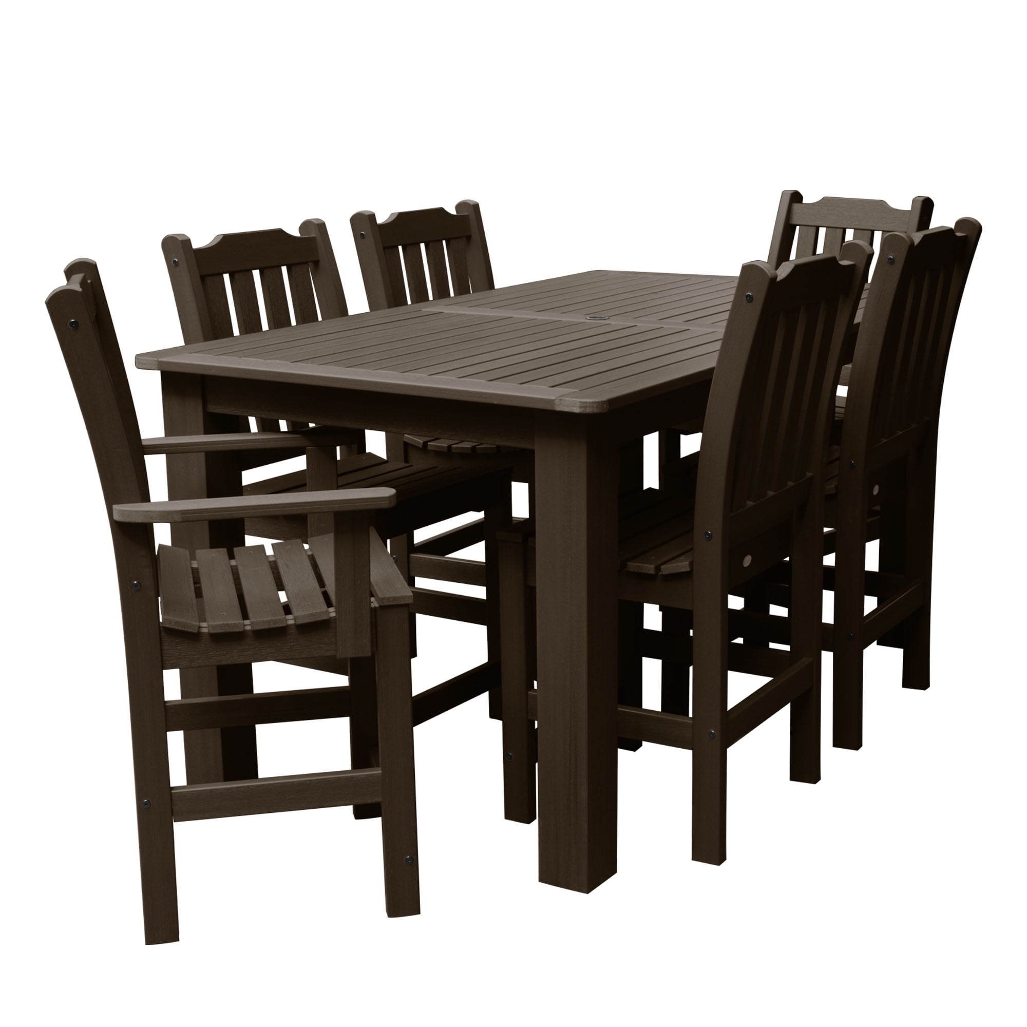 Lehigh Weathered Acorn 6-Person Rectangular Plastic Dining Set