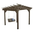thumbnail image 1 of Highwood Bodhi 10' x 10' Pergola Set with 5ft Weatherly Porch Swing - Outdoor, Eco-friendly, Synthetic Wood, 1 of 7