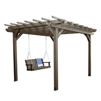 Highwood Bodhi 10' x 12' Pergola Set with 5ft Lehigh Porch Swing - Outdoor, Eco-friendly, Synthetic Wood