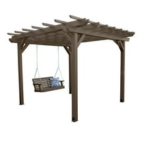 Highwood Bodhi 10' x 12' Pergola Set with 5ft Weatherly Porch Swing - Outdoor, Eco-friendly, Synthetic Wood