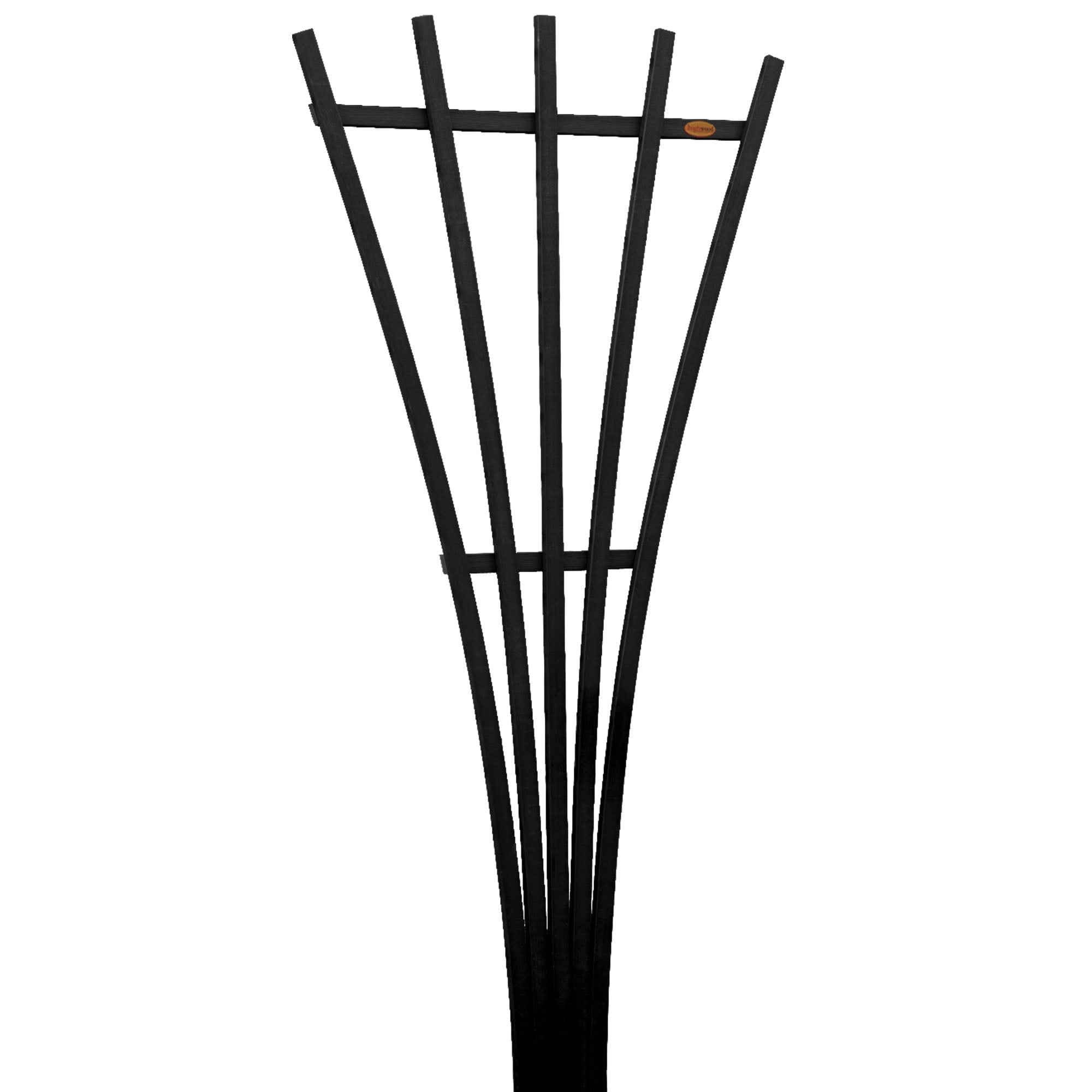 Black Marine-Grade Recycled Plastic Fan Trellis, 6ft