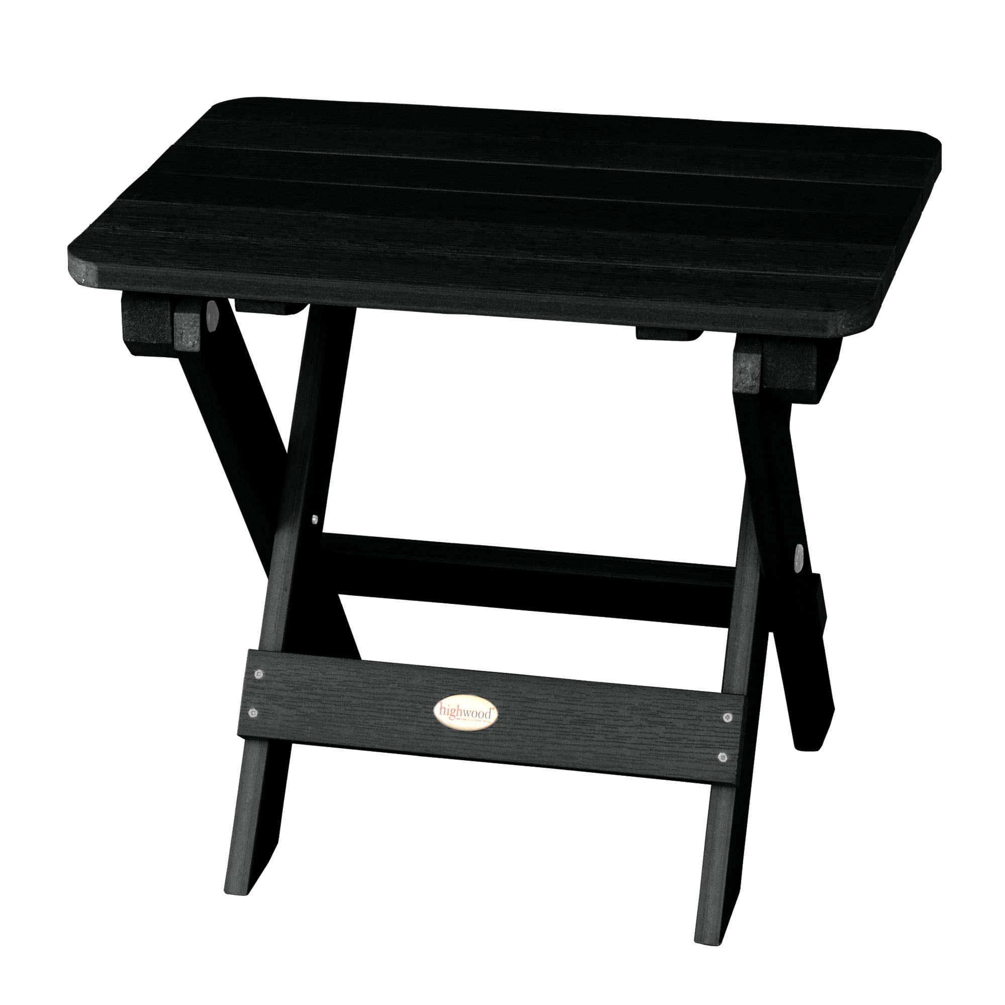 Compact Black High-Grade Poly Lumber Folding Adirondack Side Table