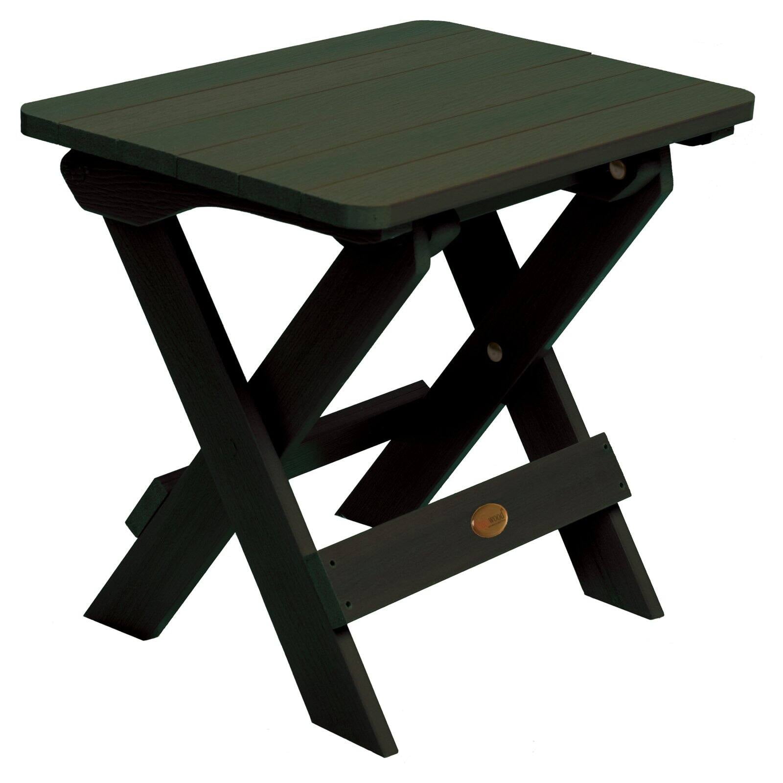 Compact Black High-Grade Poly Lumber Folding Adirondack Side Table