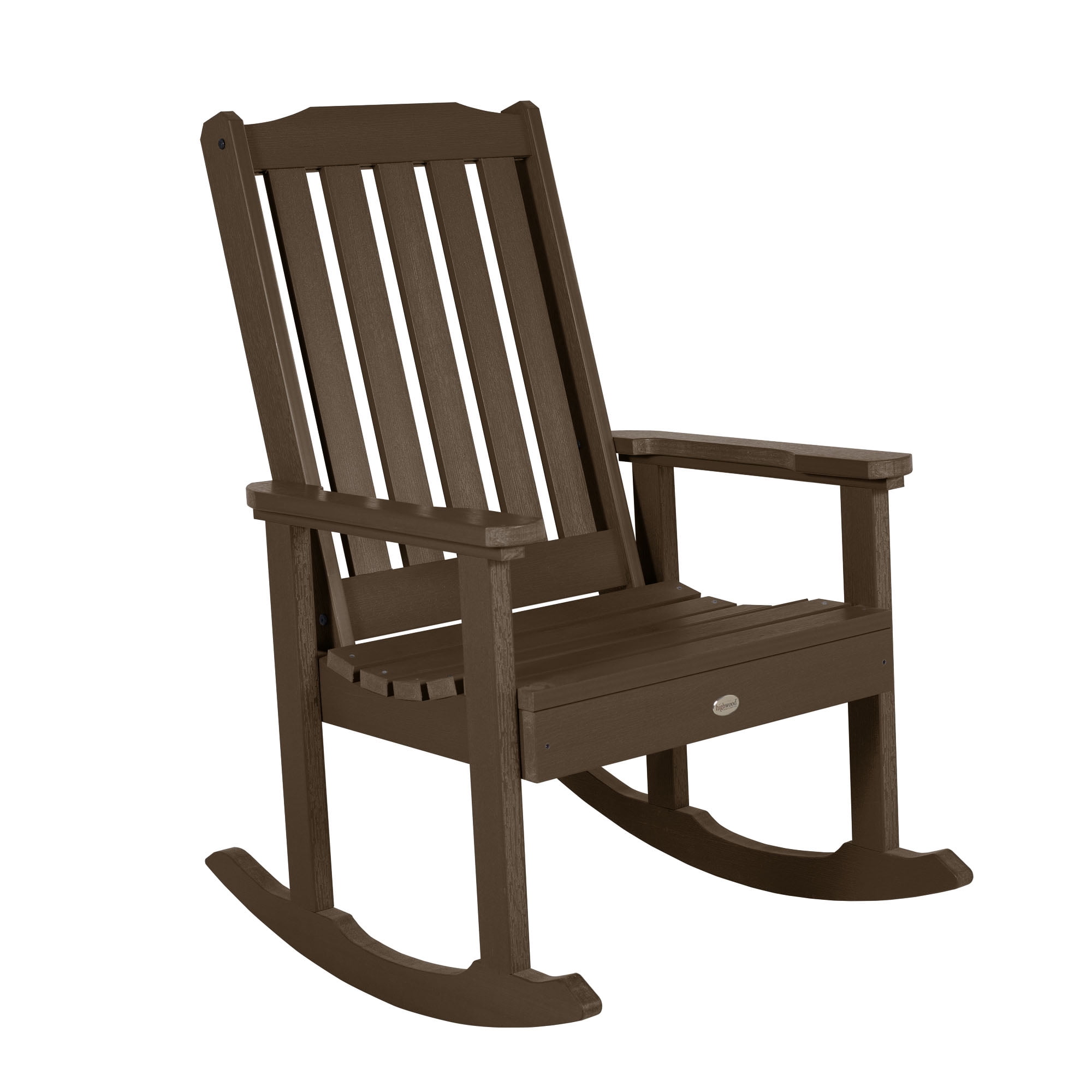 Weathered Acorn 28"x44" Ultra-Durable Rocking Chair in Synthetic Wood