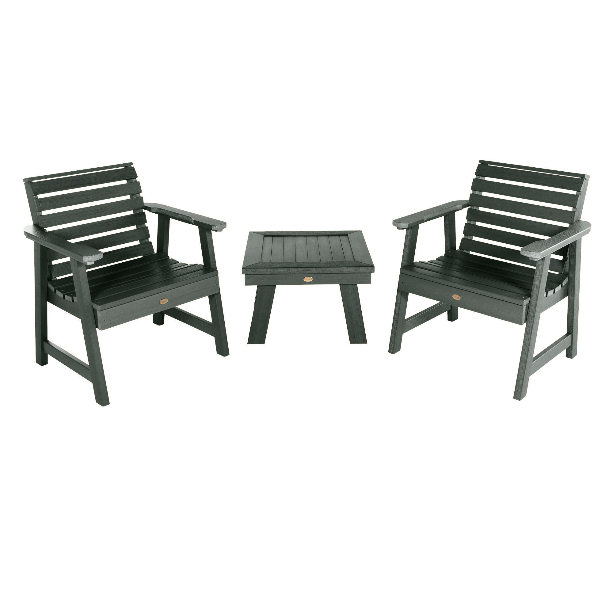 Highwood USA 2 Weatherly Garden Chairs with 1 Square Side Table Patio Furniture Sets - image 1 of 10