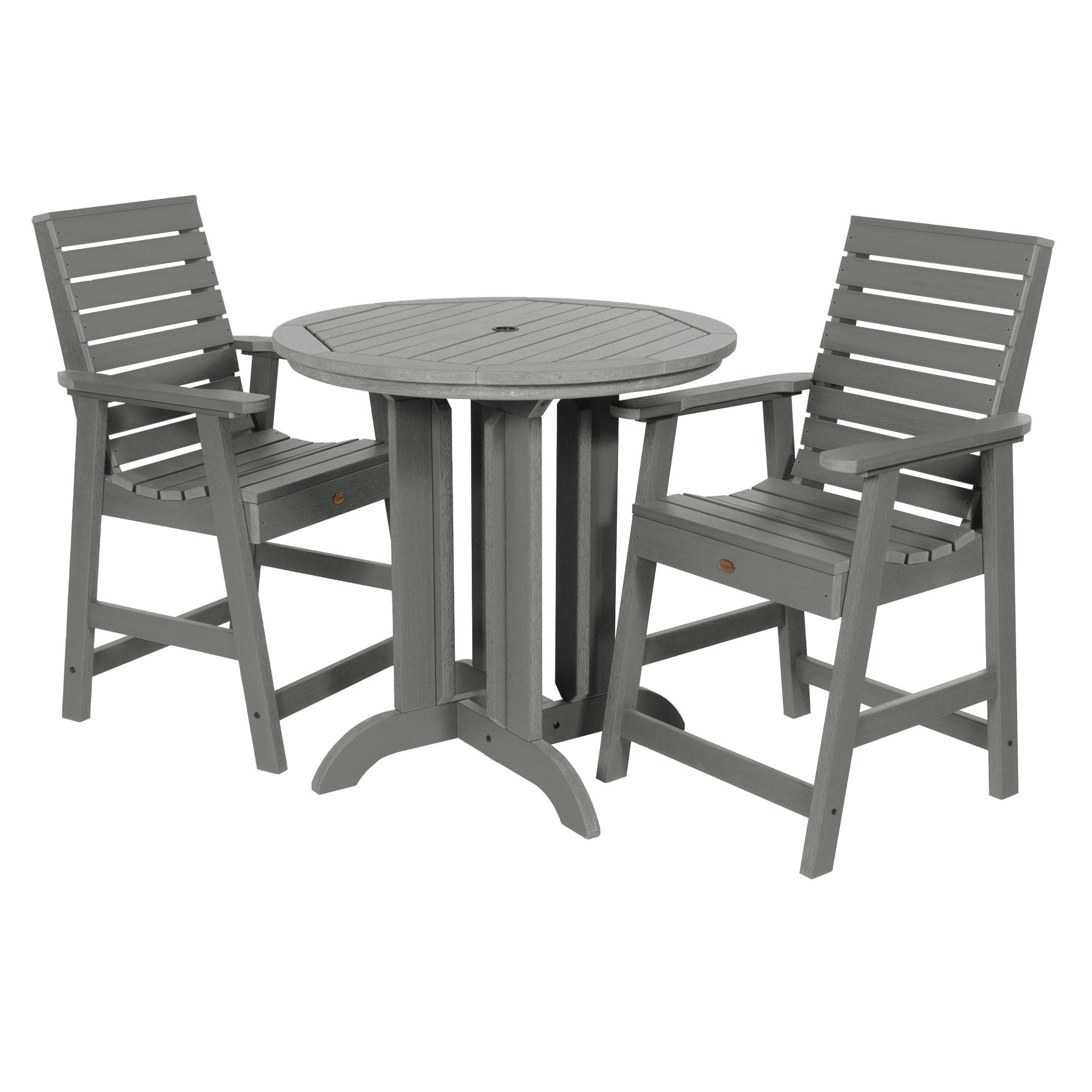 Coastal Teak Modern 3-Piece Counter-Height Bistro Set