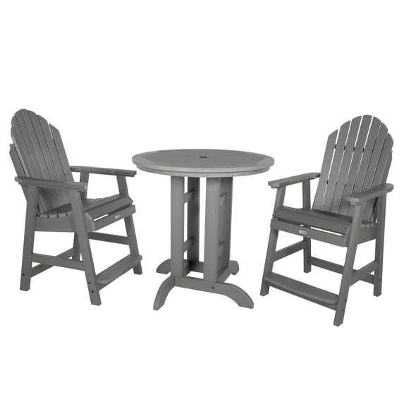 Highwood's 36" Round 3-pc Hamilton Dining Set - Counter Height, Outdoor, Eco-friendly, Synthetic Wood