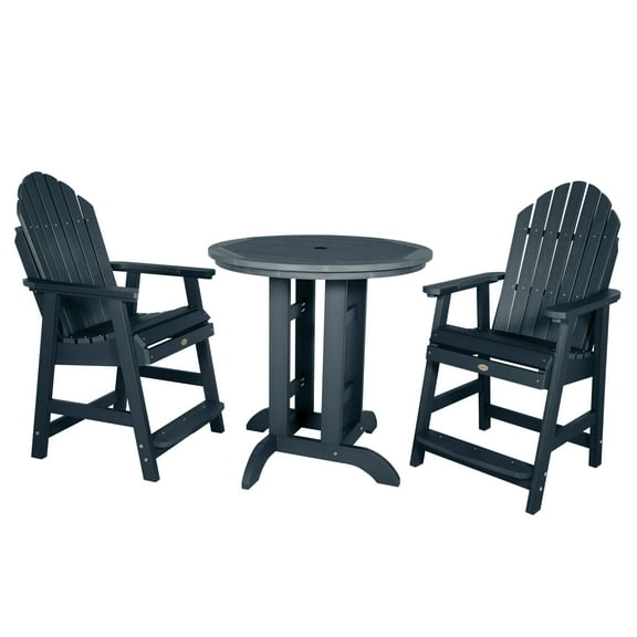 Highwood's 36" Round 3-pc Hamilton Dining Set - Counter Height, Outdoor, Eco-friendly, Synthetic Wood