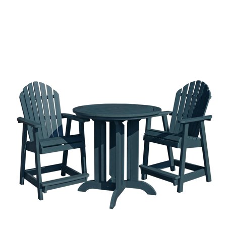 Highwood's 36" Round 3-pc Hamilton Dining Set - Counter Height, Outdoor, Eco-friendly, Synthetic Wood